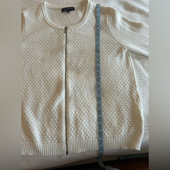 Jones New York Signature Women’s White Textured Lightweight Cardigan Extra Large - Picture 7 of 7